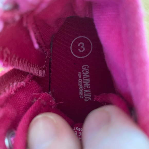 Genuine Kids from Oshkosh Animal Print Pink Canvas High Top Sneaker. SZ 3. - Picture 8 of 13